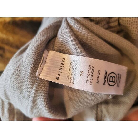 Athleta Joggers Women's 16 Grey Printed Farallon Cotton Drawstring Lounge Pant - Picture 5 of 6